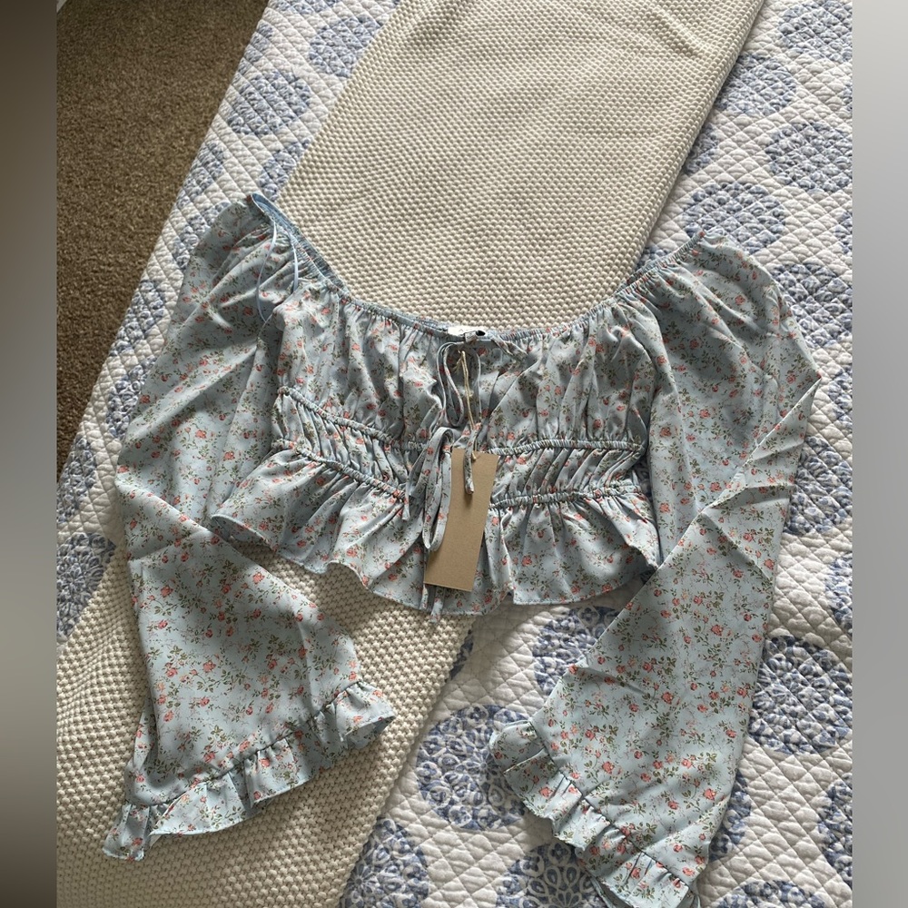 Floral Blue Women's Top